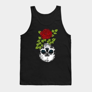 Rose Flower Skull Tank Top
